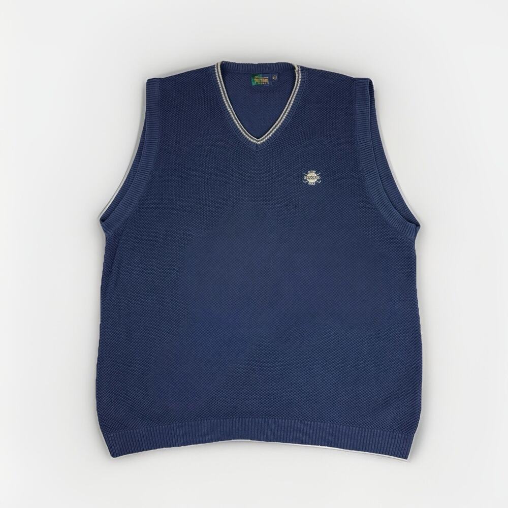 Steve Stricker Golf Country Club‎ Knit Sweater Vest XL Navy Crest Classic Prep